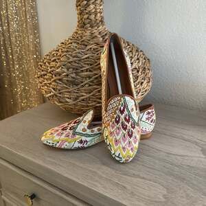 Ramon Tenza Geometric Woven Slip-On Loafers